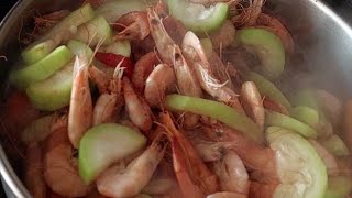 Shrimps w/upo for lunch @RT COSARES VLOG