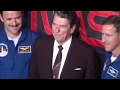 President Reagan at NASA Johnson Space Center in 1988