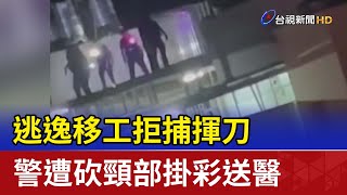 逃逸移工拒捕揮刀 警遭砍頸部掛彩送醫