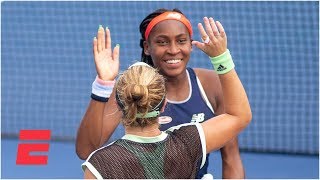 Coco Gauff and Caty McNally win Round 1 doubles match in straight sets | 2019 US Open Highlights
