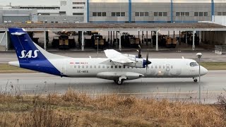 2025-02-07 Fredag ARN Arlanda Stockholm airport flygplats. BRA målad i SAS livrét. Snöfordon m.m.