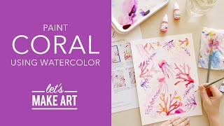 Let's Paint Coral 🏝 | Easy Watercolor Painting by Sarah Cray of Let's Make Art (DIY Watercolor Art )