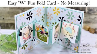 Easy "W" Fun Fold Card - No Measuring Required! with the Hippest Hippos Bundle