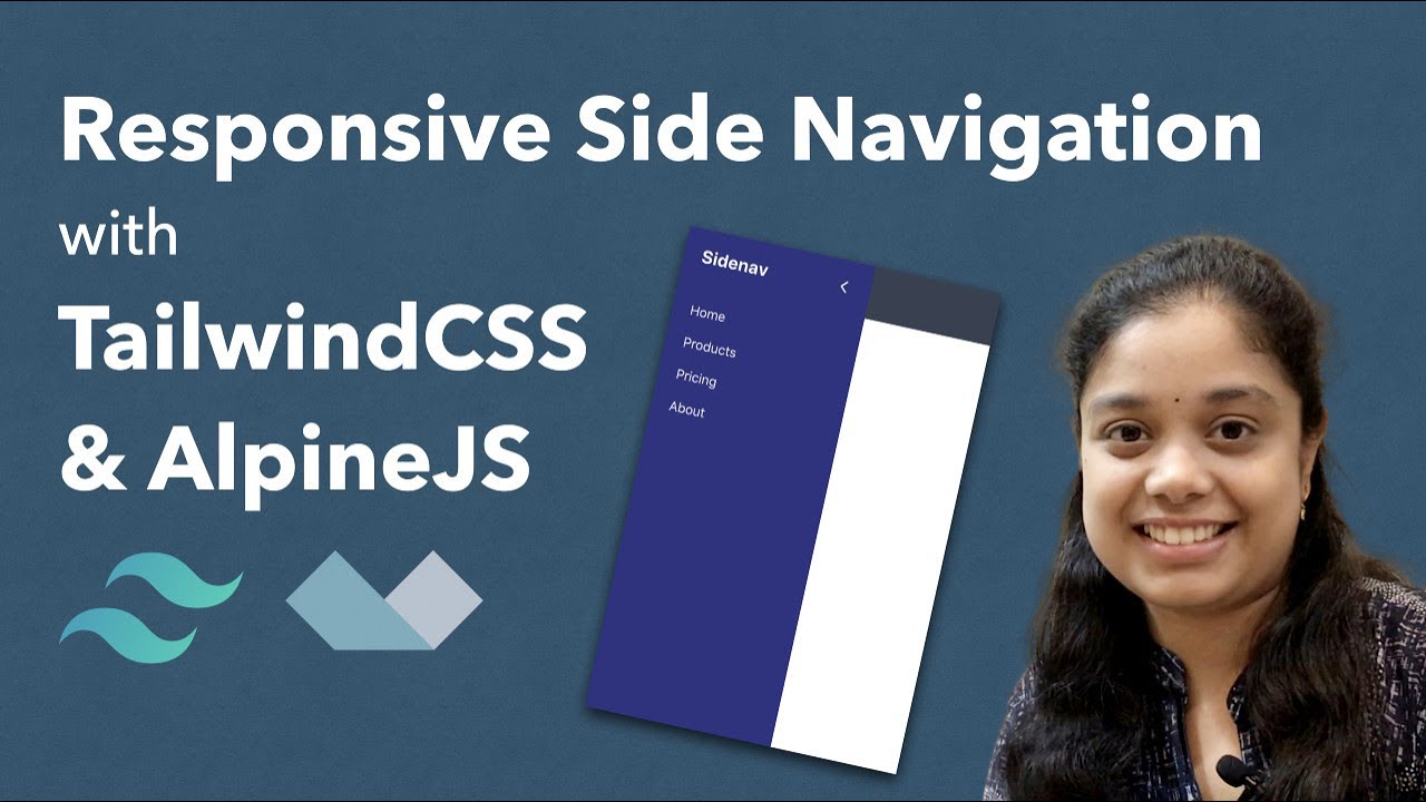 Responsive Side Navigation With Tailwind Css And Alpine Js Youtube