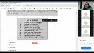 reading tips on list of heading issue B test 3 (CT scan )