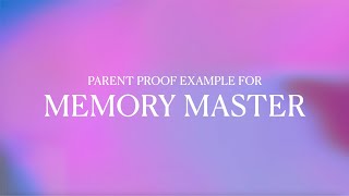 Parent Proof Example Memory Master