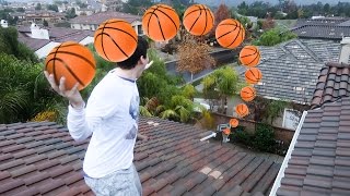 IMPOSSIBLE ROOF TOP BASKETBALL TRICKSHOTS!!