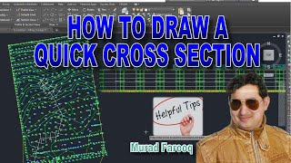 How To Draw a Quick Cross Section In AutoCAD and AutoCAD Civil 3D easy method.