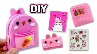 토끼학용품세트 만들기!★DIY Miniature Rabbit School Supplies!★책가방/인스/필통/연필/미니노트_예뿍