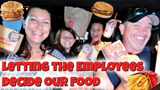 Letting Fast Food Employee DECIDE What We eat for 24 HOURS! | Emma and Ellie