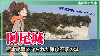 【阿尾城を歩く】恐ろしき断崖絶壁で守られる難攻の海城【富山県氷見市】