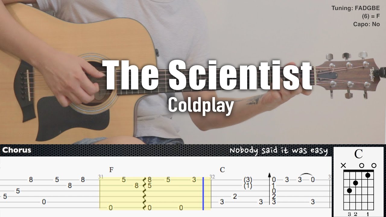 The Scientist - Coldplay | Fingerstyle Guitar | TAB + Chords + Lyrics ...