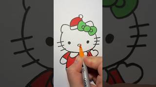 How to draw Christmas Hello kitty 🐱 🤶 Step by step Drawing for kids