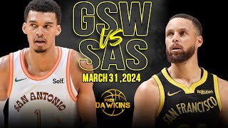 Golden State Warriors vs San Antonio Spurs Full Game Highlights | March 31, 2024 | FreeDawkins