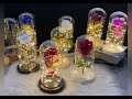 led enchanted galaxy rose eternal flower lights lamp