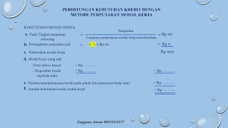 PERHITUNGAN KEBUTUHAN MODAL KERJA DENGAN METODE PERPUTARAN