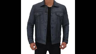 Men’s Edgy Fashion Blue Leather Shirt | 100% Genuine Leather | ZippiLeather