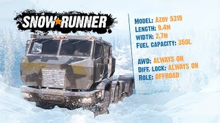 Snowrunner: A look at the Azov 5319 (KamAZ-6560M)