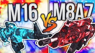 M16 vs M8A7! (BO3 DLC WEAPON FACE OFF) BLACK OPS 3 DLC WEAPON SUPPLY DROP OPENING!