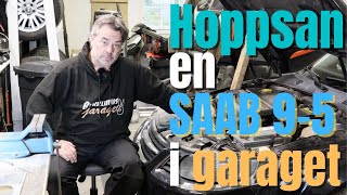 Inspekterar en SAAB 9-5 med lite problem. Oljeläckage och dålig handbroms.