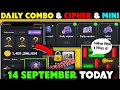 14 September Daily Combo & Daily Cipher & Mini Game | Hamster Kombat Daily Combo & Mini Game