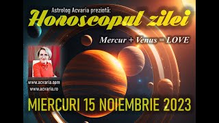 PUTIN RESPIRO 🌈HOROSCOPUL DE MIERCURI 15 NOIEMBRIE 2023 cu astrolog Acvaria