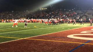 Don Bosco's Wankieth Akin intercepts a Rummel pass in the end zone