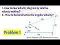 Problem 1 on four bar chain for relative Velocity method / Velocity diagram