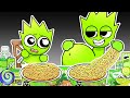 SPRUNKI Animation - LIME Pregnant & Baby LIME Convenience Store Food | ASMR Mukbang