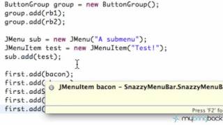 Learn Java Tutorial 1 42 Creating Sub Menus