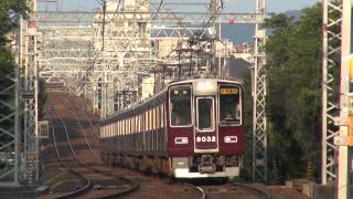 【阪急電鉄】8000系8032F%快速急行梅田行＠御影〜岡本('15/08)