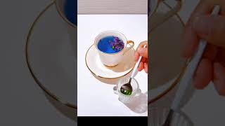 [홈카페]블루 멜로우 티🦋 Blue mallow tea