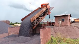 hydraulic truck tippler; unloading iron ore pellets | ab heavy machines