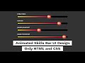 Animated Skill Bar UI Design Using HTML and CSS | Skill Bar Animation | Progress Bar Animation