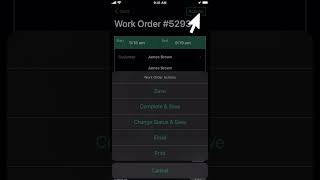 Fieldwork Office App Change work order status