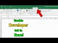 How to enable developer option in excel