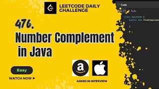 Number Complement Solution in Java | Leetcode 476 | Daily Challenge | DSA | Easy | Bit Manipulation