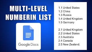 How to add 1.1 numbering in Google Docs 2026 - How to Create a Multilevel List in Word