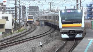 南武線209系川崎行き発車\u0026E233系8000番台N7編成快速立川行き通過＠尻手