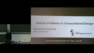 IGS'16 Summer School: Inverse Problems in Computational Design