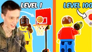 I React To I hit 100 TRICK SHOTS in LEGO...