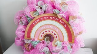 DIY: Poofy Burlap Valentine's Day Deco Mesh Wreath || Quick and Easy