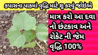 કપાસ નો પાક | વૃદ્ધિ વિકાસ | કપાસ ના છોડ નો વિકાસ | કપાસનો ગ્રોથ વધારવા શું કરવું