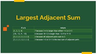 Finding Largest Adjacent Sum in an array | Java | NetBeans