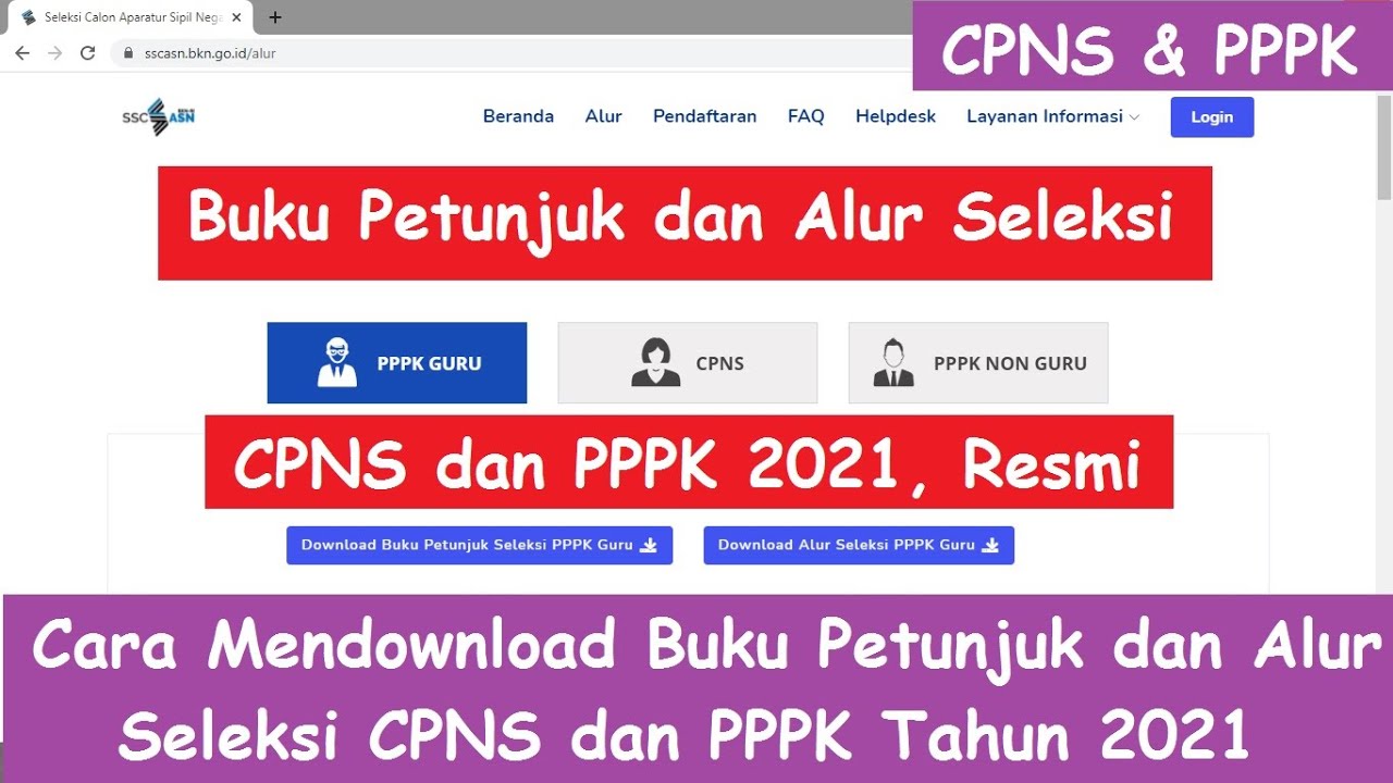 Cara Download Buku Petunjuk Dan Alur Seleksi CPNS Dan PPPK Tahun 2021 L ...