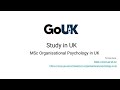 MSc Organisational Psychology in UK