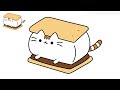 how to draw pusheen cat s mores cute easy step by step drawing tutorial