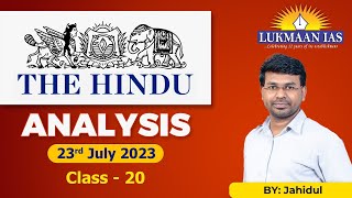 The Hindu Newspaper Analysis | 23, July 2023 | By Jahidul | Lukmaan IAS