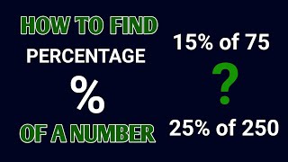 Finding Percentage of a Number (The Easy Way)