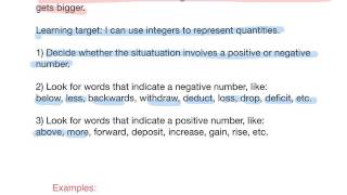 6.NS.5 - Using integers to represent quantities